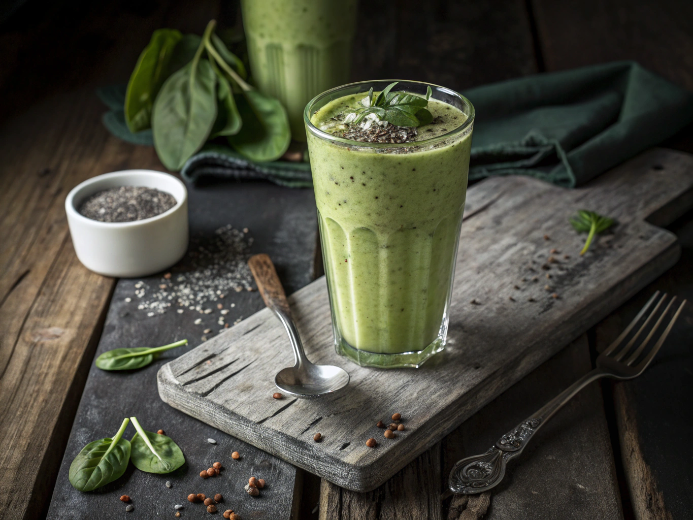 Batido Verde Energético con Espinacas y Chía